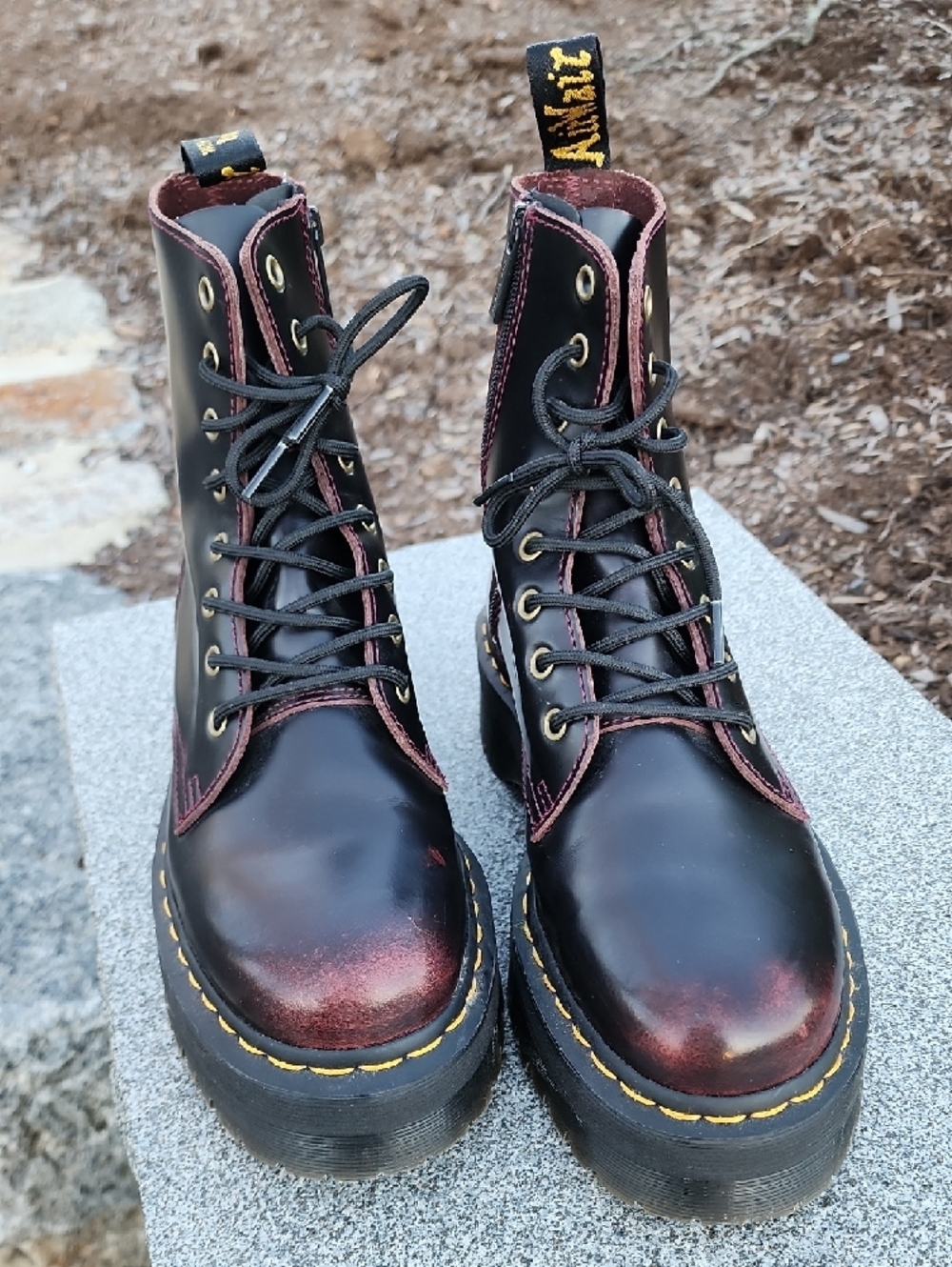 Dr. Martens Jadon Platform Combat Boots In Oxblood Size 9 - Picture 2 of 13